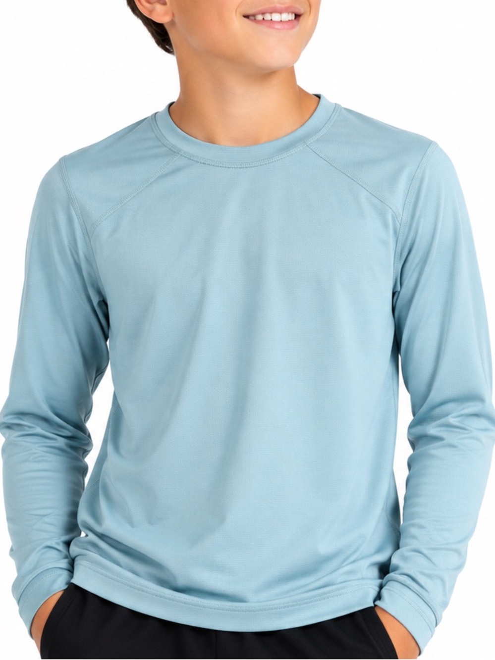 REI Co-op Kids Large 14-16 Long Sleeve Base Layer Shirt Blue Active Outdoor